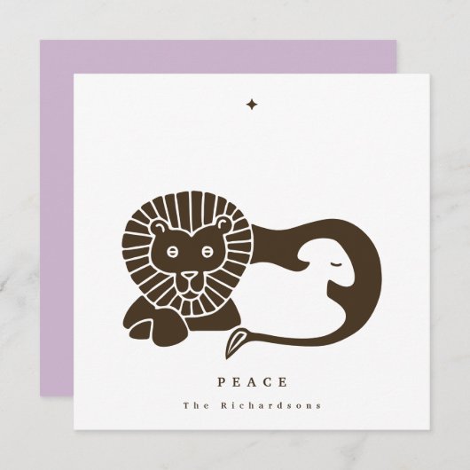 Chocolate Lion and Lamb Flat Holiday Kaart (Voorkant / Achterkant)