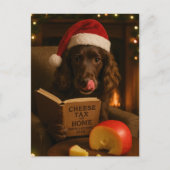 Chocolate /liver cocker spaniel Christmas postcard Briefkaart (Voorkant)
