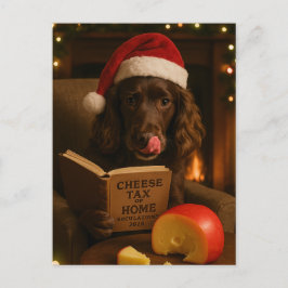 Chocolate /liver cocker spaniel Christmas postcard Briefkaart
