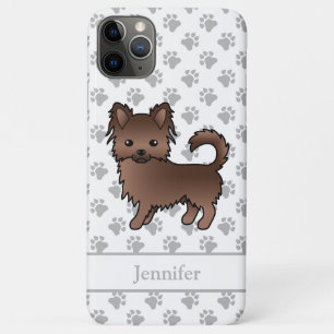 Chocolate Long Coat Chihuahua Cartoon Hond & Naam Case-Mate iPhone Case