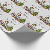 Chocolate Long Hair Dachshund - kerstruimte Cadeaupapier (Hoek)