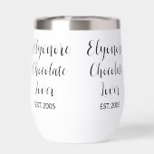 Chocolate Lover Black Script Personalized Name Est (Achterkant)