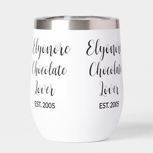 Chocolate Lover Black Script Personalized Name Est (Achterkant)
