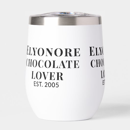 Chocolate Lover Black Script Personalized Name Est (Voorkant)