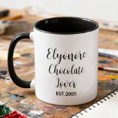 Chocolate Lover Black Script Personalized Name Est Mok