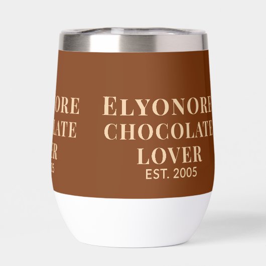 Chocolate Lover Cream Script Personalized Name Est (Achterkant)