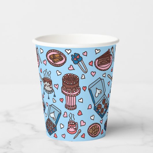 Chocolate lover cute papieren bekers (Voorkant)