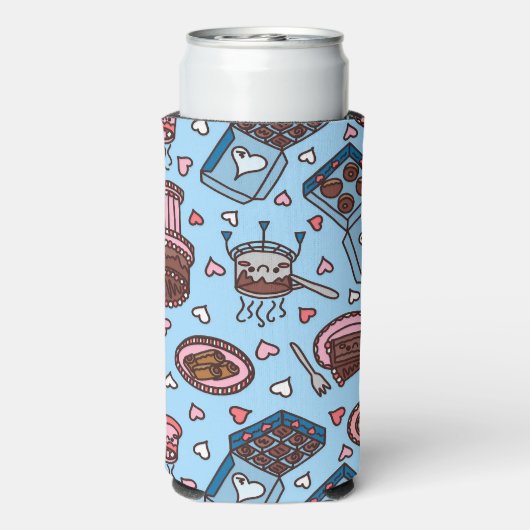 Chocolate lover cute seltzer blikjeskoeler (Seltzer Achterkant)