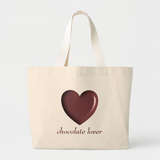 Chocolate Lover Heart Bag Grote Tote Bag (Voorkant)