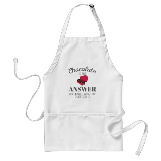 Chocolate Lover Quote Gift Chocolate is het antwoo Standaard Schort (Voorkant)