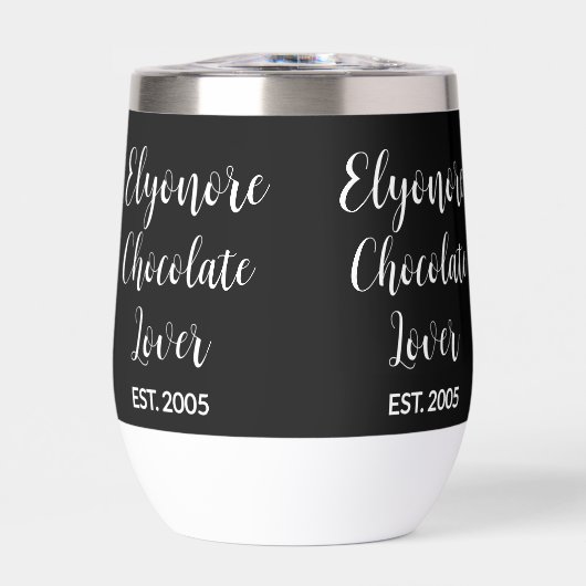 Chocolate Lover White Script Personalized Name Est (Voorkant)
