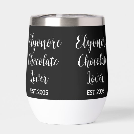 Chocolate Lover White Script Personalized Name Est (Achterkant)