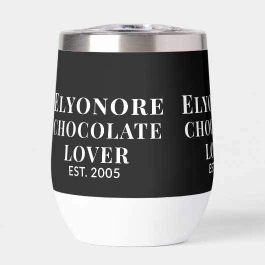 Chocolate Lover White Script Personalized Name Est (Voorkant)