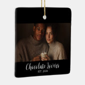 Chocolate Lovers Couple Established Photo Gift Keramisch Ornament (Rechts)