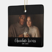 Chocolate Lovers Couple Established Photo Gift Keramisch Ornament (Links)