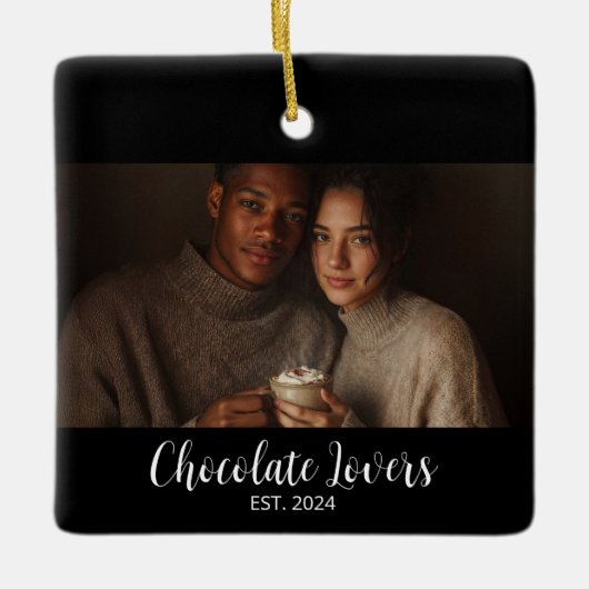 Chocolate Lovers Couple Established Photo Gift Keramisch Ornament (Voorkant)