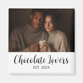 Chocolate Lovers Couple Established Photo Gift Magneet
