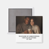 Chocolate Lovers Couple Established Photo Gift Magneet (Voorkant / Achterkant)