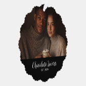 Chocolate Lovers Couple Established Photo Gift Ornament Kaart (Rechts)