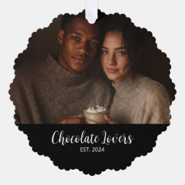 Chocolate Lovers Couple Established Photo Gift Ornament Kaart