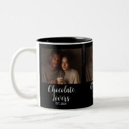 Chocolate Lovers Couple Established Photo Gift Tweekleurige Koffiemok