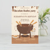 Chocolate Lovers Fondue Party Invitation Kaart (Staand voorkant)