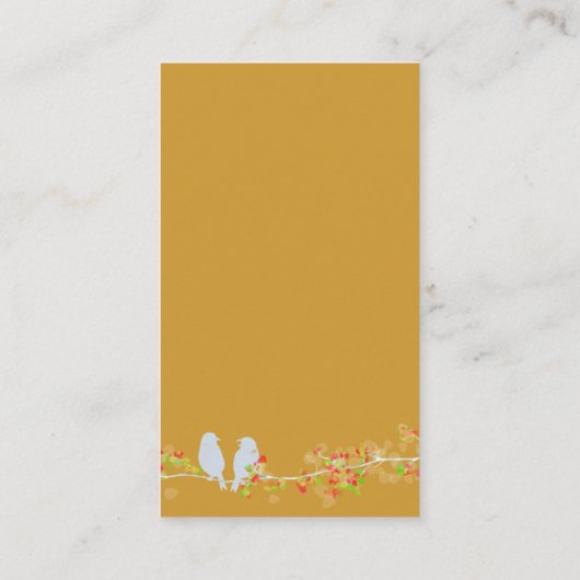 Chocolate+lovevogels op een tak/DIY-kleur Visitekaartje (Achterkant)