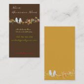 Chocolate+lovevogels op een tak/DIY-kleur Visitekaartje (Voorkant / Achterkant)