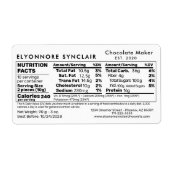 Chocolate Maker Nutrition Facts Packaging Etiket (Voorkant)