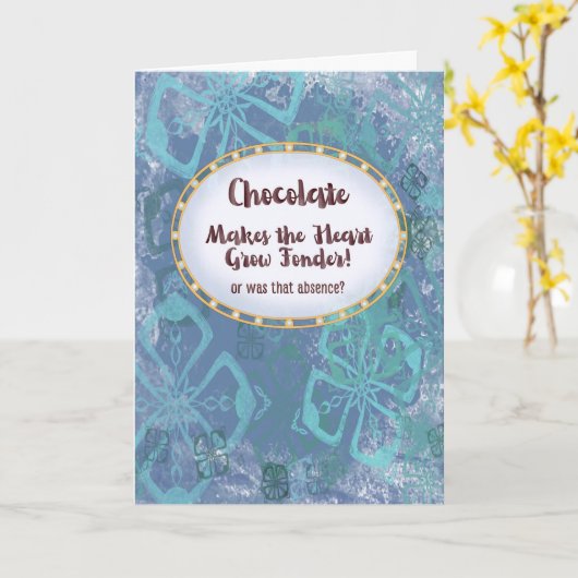 Chocolate Makes the Heart Grow Fonder Missing You Kaart (Gele Bloem)