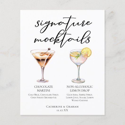 Chocolate Martini Lemon Drop Dessert Mocktail Menu (Voorkant)