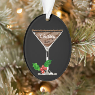 Chocolate Martini Personalized Ornament
