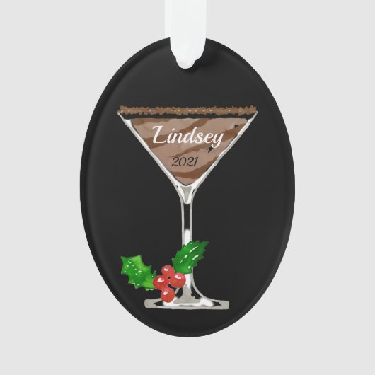 Chocolate Martini Personalized Ornament (voorkant)
