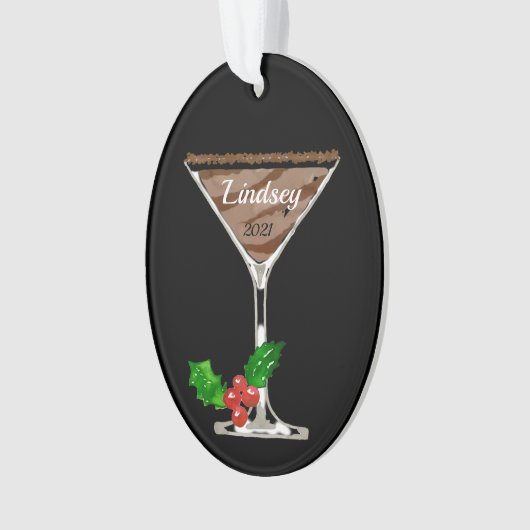 Chocolate Martini Personalized Ornament (voorkant)