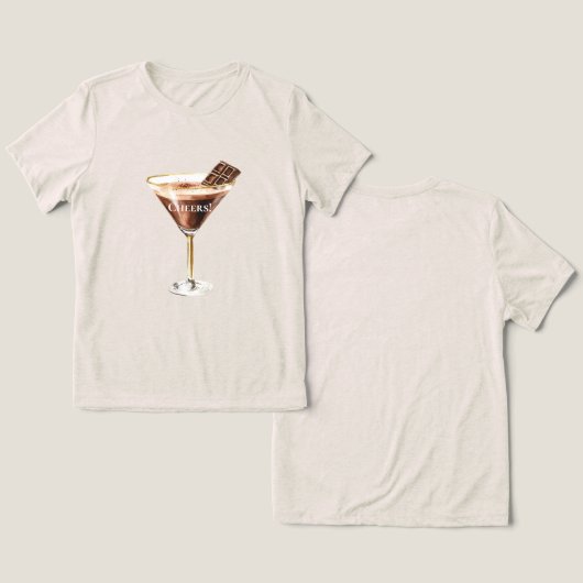 Chocolate Martini Tri-Blend Shirt (Ontwerp Voorkant & Achterkant)