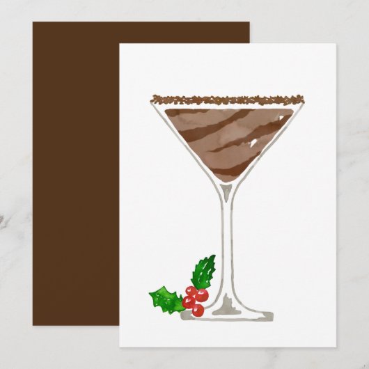 Chocolate Martini-uitnodigingen Kaart (Voorkant / Achterkant)