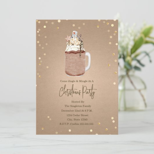 Chocolate Mason Jar Milkshake kerst Kaart (Staand voorkant)