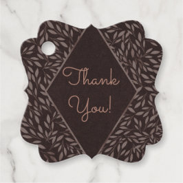 Chocolate Mauve Pink Leaves Botanical Wedding Bedankjes Labels