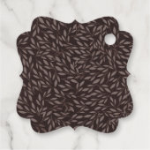 Chocolate Mauve Pink Leaves Botanical Wedding Bedankjes Labels (Achterkant)