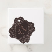 Chocolate Mauve Pink Leaves Botanical Wedding Bedankjes Labels (In situ)