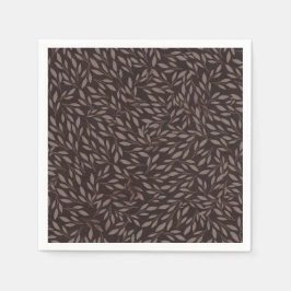 Chocolate Mauve Pink Leaves Botanical Wedding Servet