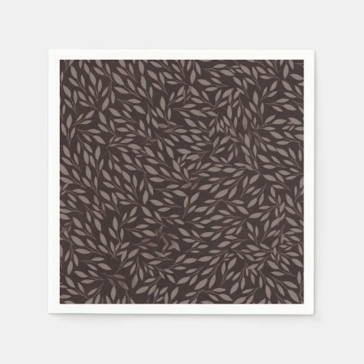 Chocolate Mauve Pink Leaves Botanical Wedding Servet (Voorkant)