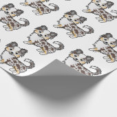 Chocolate Merle Long Coat Chihuahua Dog Pattern Cadeaupapier (Hoek)