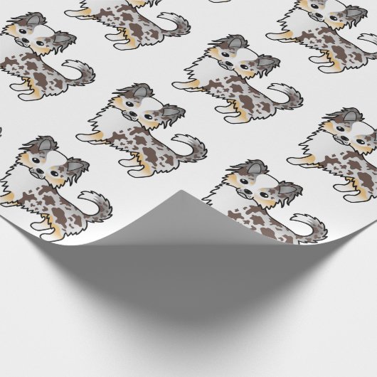 Chocolate Merle Long Coat Chihuahua Dog Pattern Cadeaupapier (Hoek)