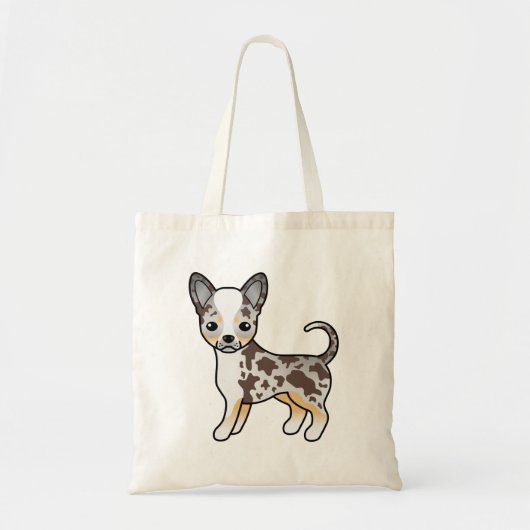 Chocolate Merle Smooth Coat Chihuahua Cute Dog Tote Bag (Voorkant)