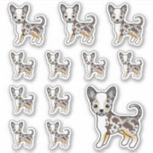 Chocolate Merle Smooth Coat Chihuahua Cute Dogs Sticker (Voorkant)