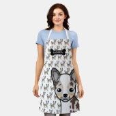 Chocolate Merle Smooth Coat Chihuahua Dog & Name Schort (Gedragen)