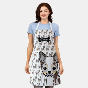 Chocolate Merle Smooth Coat Chihuahua Dog & Name Schort