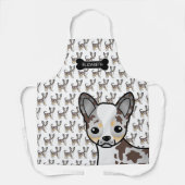 Chocolate Merle Smooth Coat Chihuahua Dog & Name Schort (Voorkant)