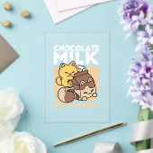 Chocolate Milk Sipping on Bliss – Kawaii Cat Food  Acryl Uitnodigingen (Insitu (Huwelijk))